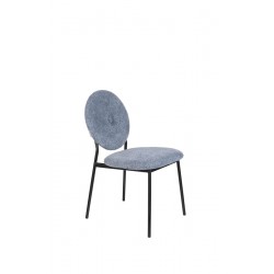 2 chaises en métal et tissu bleu velours Mist par ZUIVER