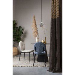 2 chaises en métal et tissu bleu velours Mist par ZUIVER