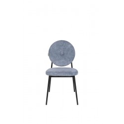 2 chaises en métal et tissu bleu velours Mist par ZUIVER