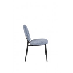 2 chaises en métal et tissu bleu velours Mist par ZUIVER