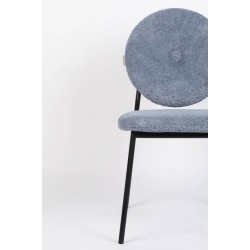 2 chaises en métal et tissu bleu velours Mist par ZUIVER