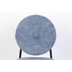 2 chaises en métal et tissu bleu velours Mist par ZUIVER