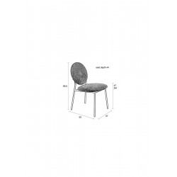 2 chaises en métal et tissu beige velours Mist par ZUIVER