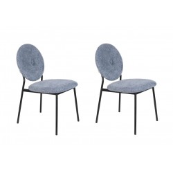 2 chaises en métal et tissu bleu velours Mist par ZUIVER
