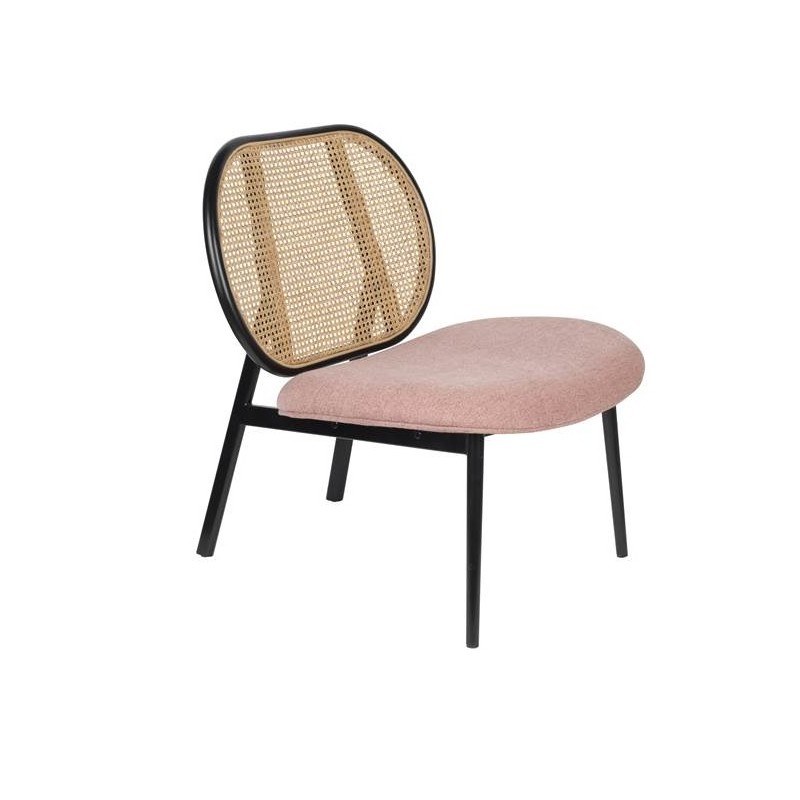 Fauteuil lounge SPIKE en canne de rotin et assise en tissu - Zuiver Fauteuil lounge SPIKE en canne de rotin et assise en tissu - Zuiver
