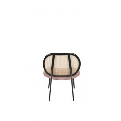 Fauteuil lounge SPIKE en canne de rotin et assise en tissu - Zuiver