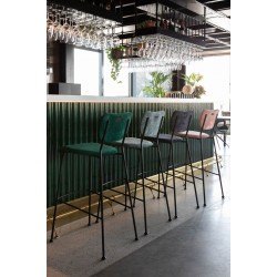 Tabourets de bar velours 75 cm Benson Zuiver - lot de 2