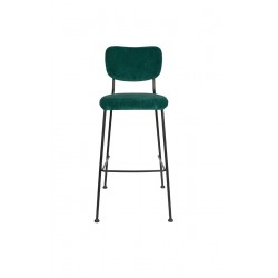 Tabourets de bar velours vert 75 cm Benson Zuiver - lot de 2