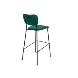 Lot de 2 Chaises Hautes Design Brit Zuiver Fauteuil de Bar Pétrole en  Velours 54x57x91,5cm