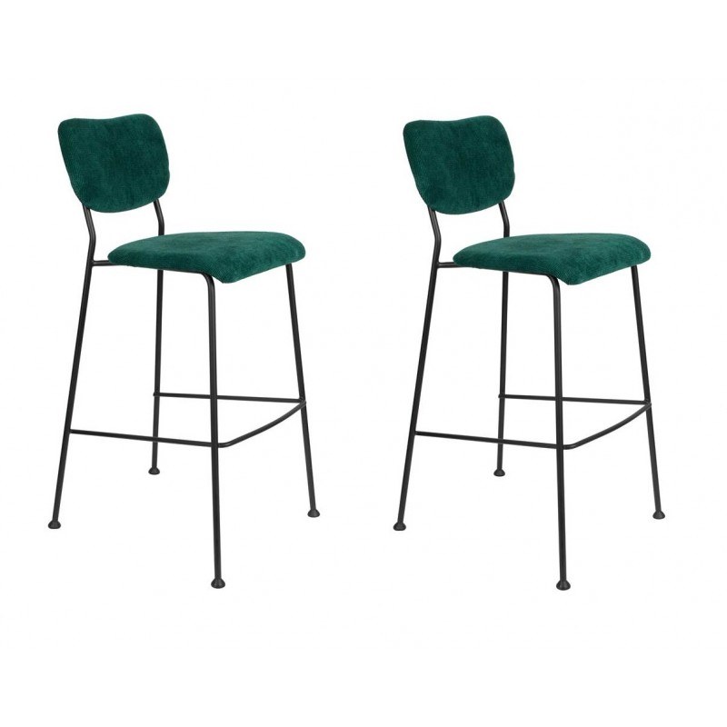 Tabourets de bar velours 75 cm Benson Zuiver - lot de 2 Tabourets de bar velours 75 cm Benson Zuiver - lot de 2