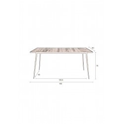 Table de repas rectangulaire PEPPER 160x90 cm - Dutchbone
