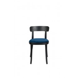 Lot de 2 chaises velours bleu et bois BRANDON - Dutchbone