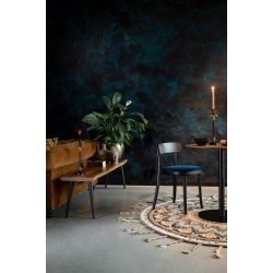 Lot de 2 chaises velours bleu et bois BRANDON - Dutchbone