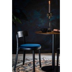 Lot de 2 chaises velours bleu et bois BRANDON - Dutchbone