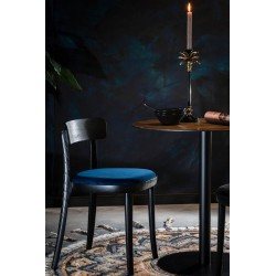 Lot de 2 chaises velours bleu et bois BRANDON - Dutchbone