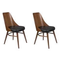 Lot 2 chaises vintages en bois assise mousse Dutchbone - CHAYA