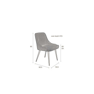 Chaise de salon en tissu Magnus Bleu