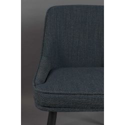 Chaise de salon en tissu Magnus Bleu