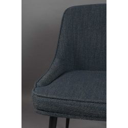 Chaise de salon en tissu Magnus Bleu