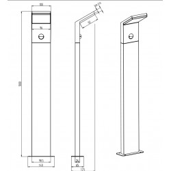 Grande borne extérieur à détecteur Pearl