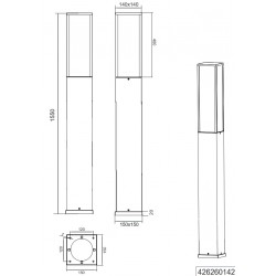 Dimension lampadaire Fuerte Trio lighting