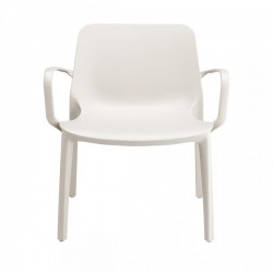 fauteuil de jardin blanc assise large modèle lounge par Scab design