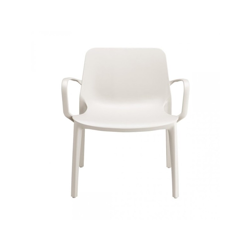 fauteuil de jardin blanc assise large modèle lounge par Scab design