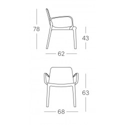 Fauteuil lounge extérieur et intérieur Ginevra - Scab design