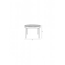 Table basse SPIKE en bois massif et rotin - Zuiver