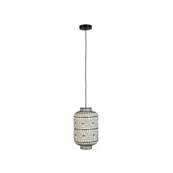 Suspension métal noir et lin blanc 40 cm MING par Dutchbone