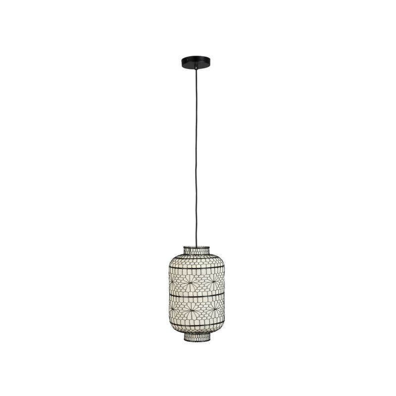 Suspension métal noir et lin blanc 40 cm MING par Dutchbone Suspension métal noir et lin blanc 40 cm MING par Dutchbone