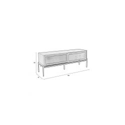 Buffet bas en bois portes coulissantes HARDY - Zuiver