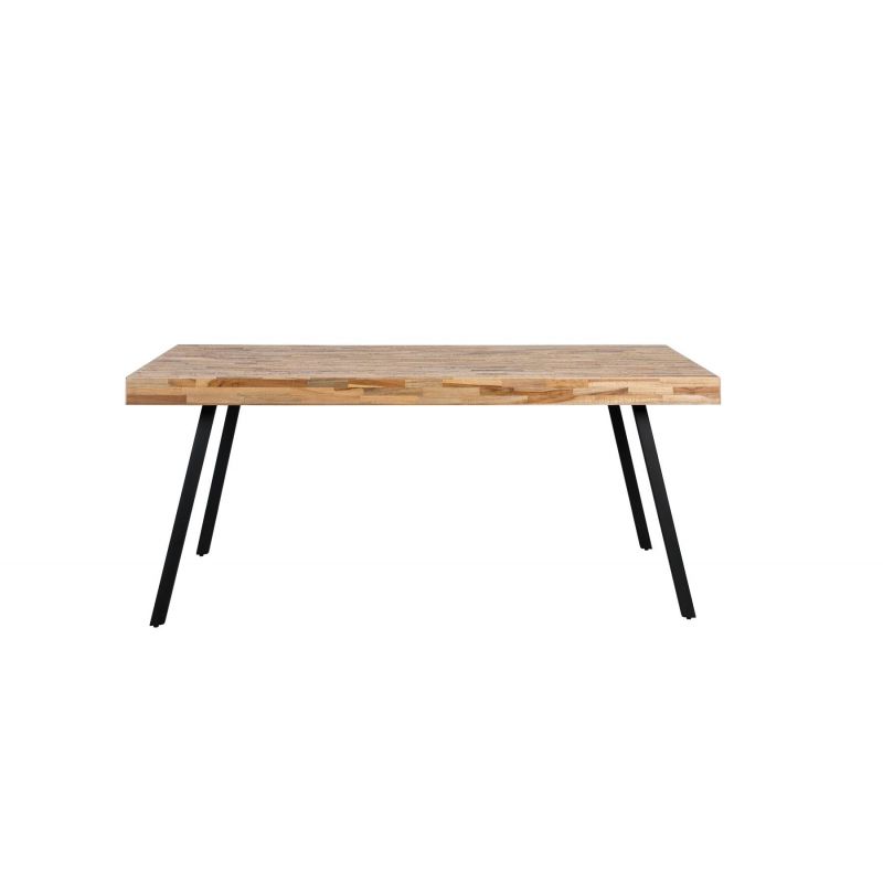 Table de salle à manger SURI teck et acier 180 cm - Boite à design