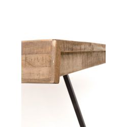 Table de salle à manger SURI teck et acier 180 cm - Boite à design