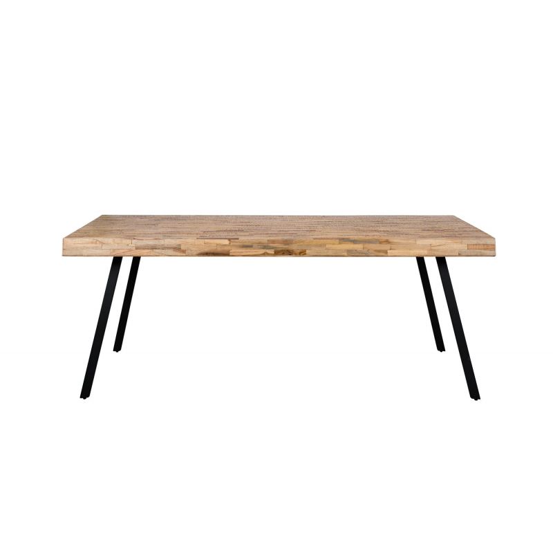 Table de salle à manger SURI teck et acier 200 cm - Boite à design