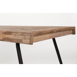 Table de salle à manger SURI teck et acier 200 cm - Boite à design