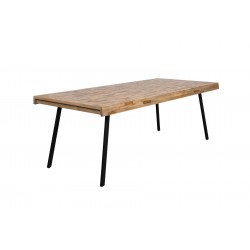 Table de salle à manger SURI teck et acier 220 cm - Boite à design