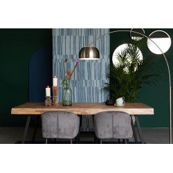 Table de salle à manger SURI teck et acier 220 cm - Boite à design
