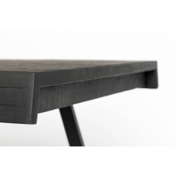 Table de salle à manger SURI teck et acier 220 cm - Boite à design