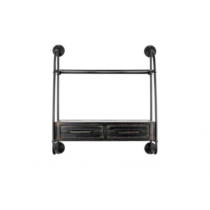 Étagère murale en fer noir vintage FENG - Boite à design Étagère murale en fer noir vintage FENG - Boite à design