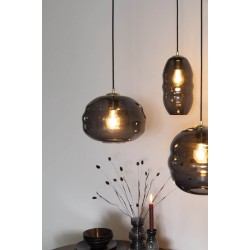 Suspension en verre fumé LAUREN S - Boite à design