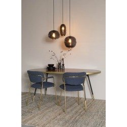 Suspension en verre gris transparent LAUREN M