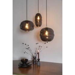 Suspension en verre gris transparent LAUREN M