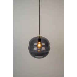 Suspension en verre gris transparent LAUREN L