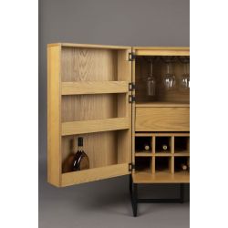 Meuble bar à vin bois de chêne Class Vinothèque - Dutchbone