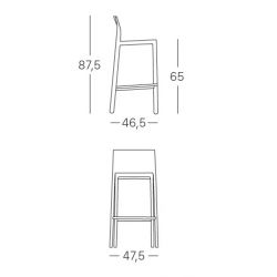 Tabouret design Kate 65H Scab design