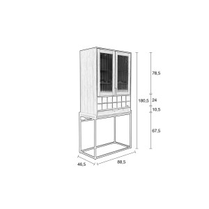 Vaisselier range bouteilles Travis Walnut - Zuiver