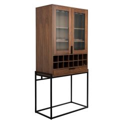 Vaisselier range bouteilles Travis Walnut - Zuiver