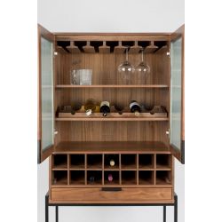 Vaisselier range bouteilles Travis Walnut - Zuiver