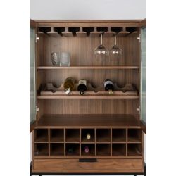 Vaisselier range bouteilles Travis Walnut - Zuiver